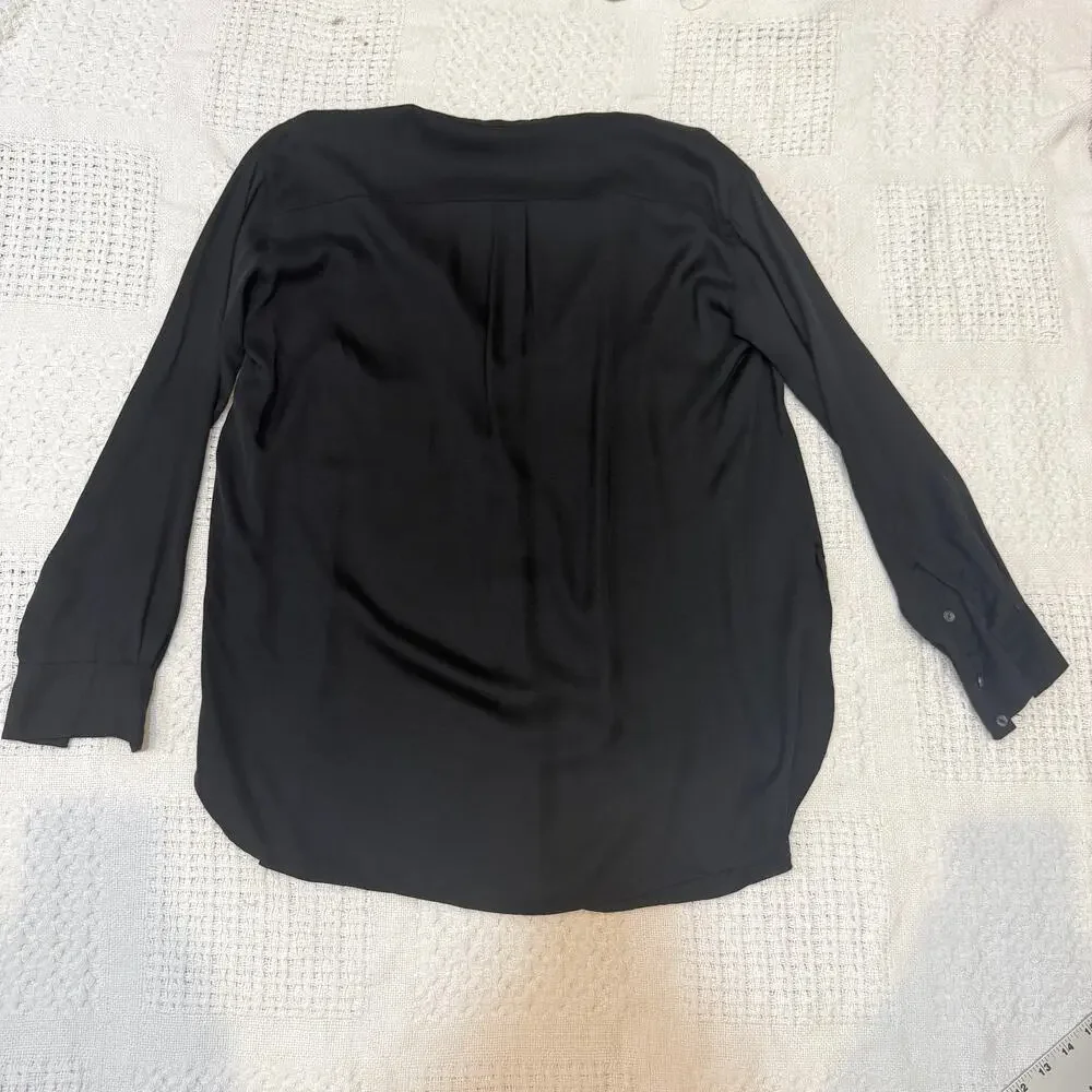 Vince small silk side split curve hem blouse tunic top TLS2 2787 - Picture 10 of 13